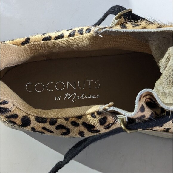 Coconuts by Matisse Calf Hair Leopard Print Lace Up Sneakers Shoes - Picture 5 of 6